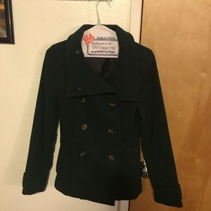 Beautiful Dark Green Pea Coat - Like New
